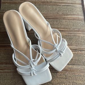 White chunky heel